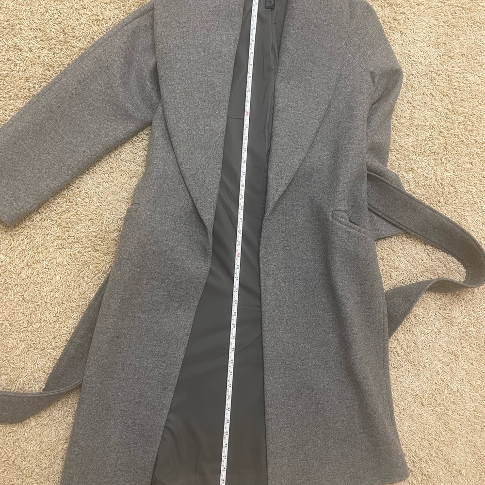 Express Gray Wrap Jacket with Notched Collar - Picture 6 of 7